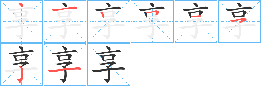 享字笔画写法