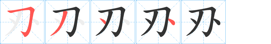 刅字笔画写法