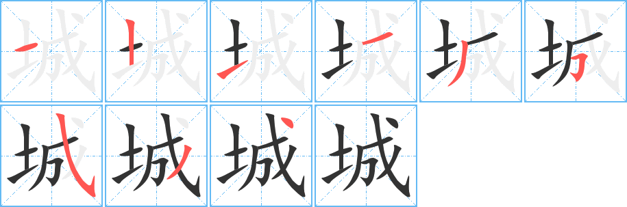 城字笔画写法