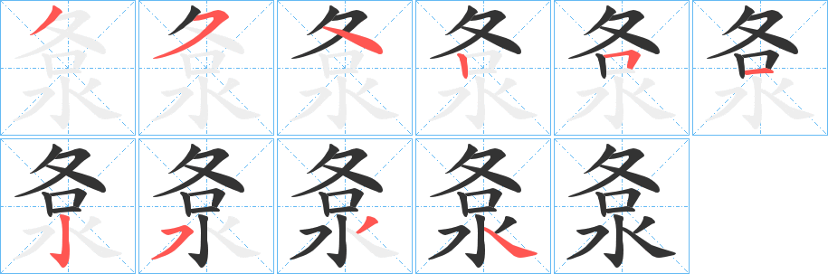 洜字笔画写法