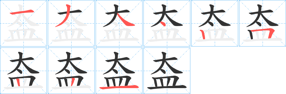 盇字笔画写法