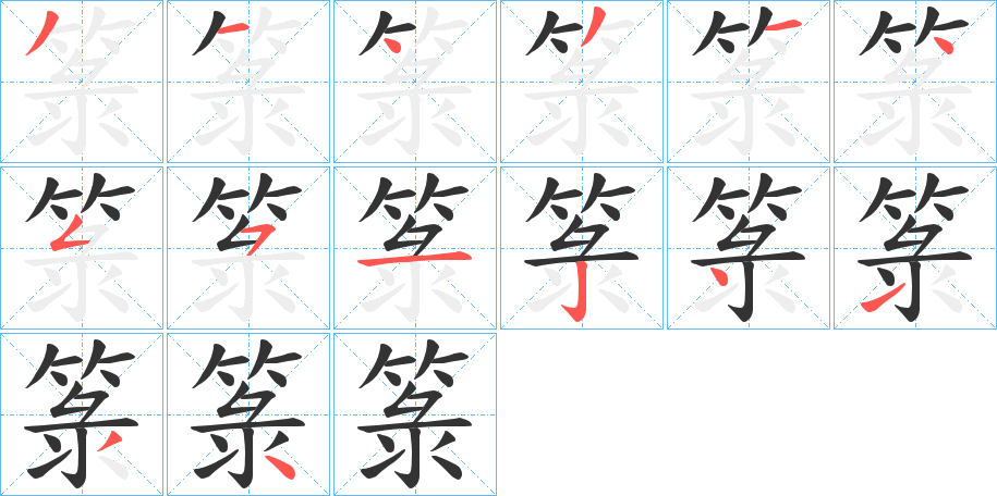 箓字笔画写法