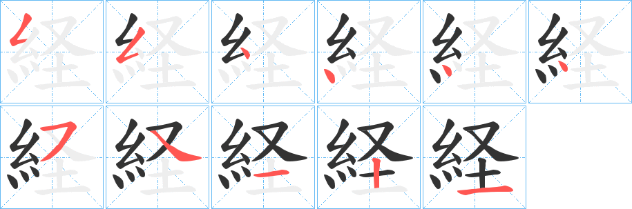 経字笔画写法