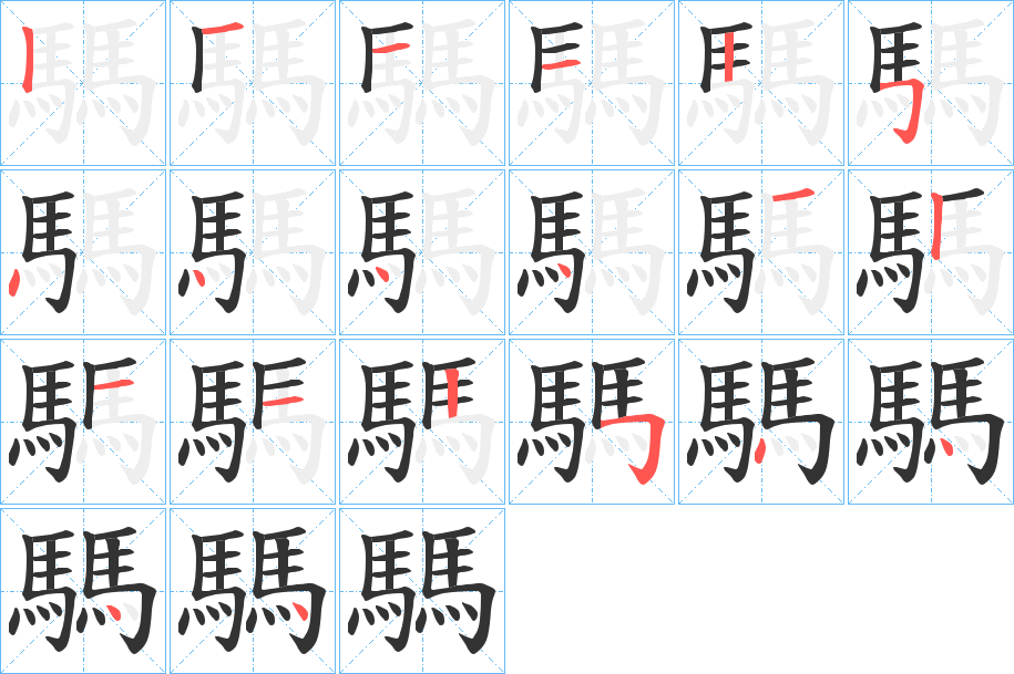 騳字笔画写法