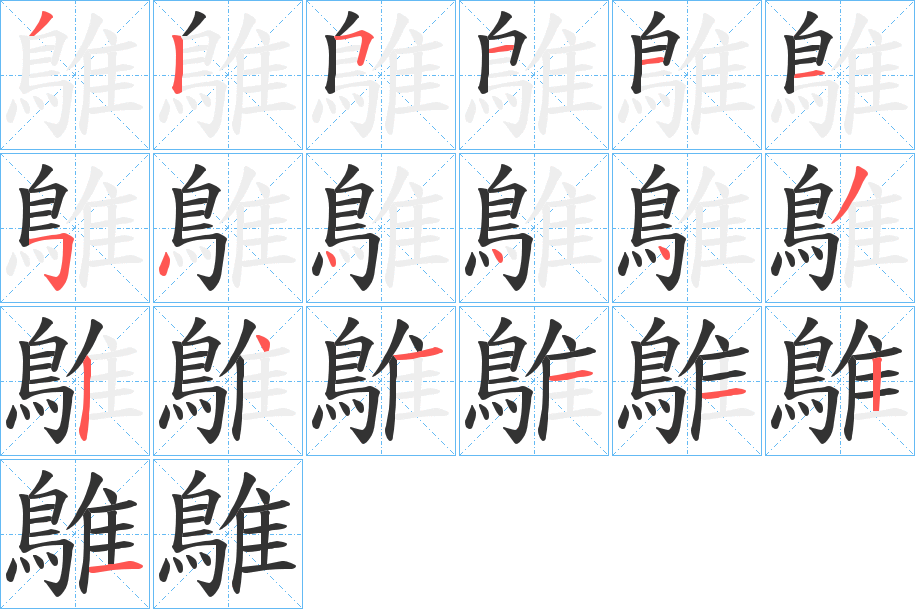 鵻字笔画写法